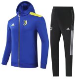 2021-2022 Juventus Hoodie Blue Football Training Set (Jacket + Pants) Men's
