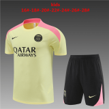 2024-2025 PSG Yellow Football Training Set (Shirt + Short) Children's