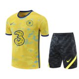 2022-2023 Chelsea Yellow Short Football Training Set ( Shirt + Short ) Men's