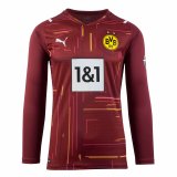 2021-2022 Borussia Dortmund Goalkeeper Red Long Sleeve Men's Football Shirt