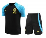 2023-2024 Inter Milan Black Football Training Set (Shirt + Short) Men's