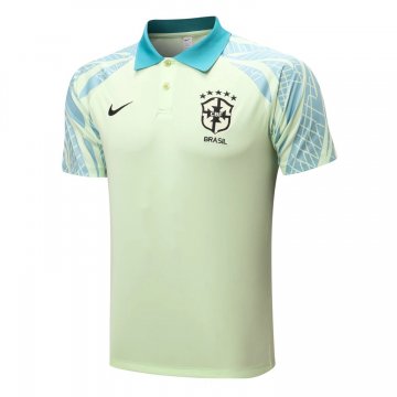 2022 Brazil Lemon Green Football Polo Shirt Men's