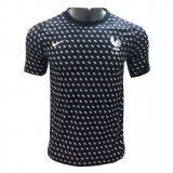 2022 France Black Short Football Training Shirt Men's