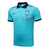 2023 Brazil Blue Soccer Polo Shirt Men's