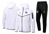 2022-2023 PSG Hoodie White Football Training Set (Jacket + Pants) Men's