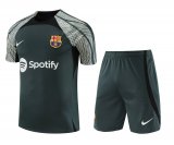 2023-2024 Barcelona Dark Grey Football Training Set (Shirt + Short) Men's