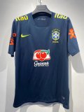 2022 Brazil Navy Short Football Training Shirt Men's