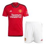 2023-2024 Manchester United Home Football Set (Shirt + Short) Men's #Player Version