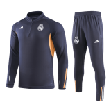 2023-2024 Real Madrid Navy Zipper Football Training Set (Sweatshirt + Pants) Children's