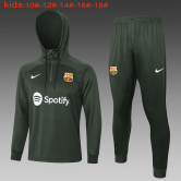 2023-2024 Barcelona Green Football Training Set (Sweatshirt + Pants) Children's #Hoodie