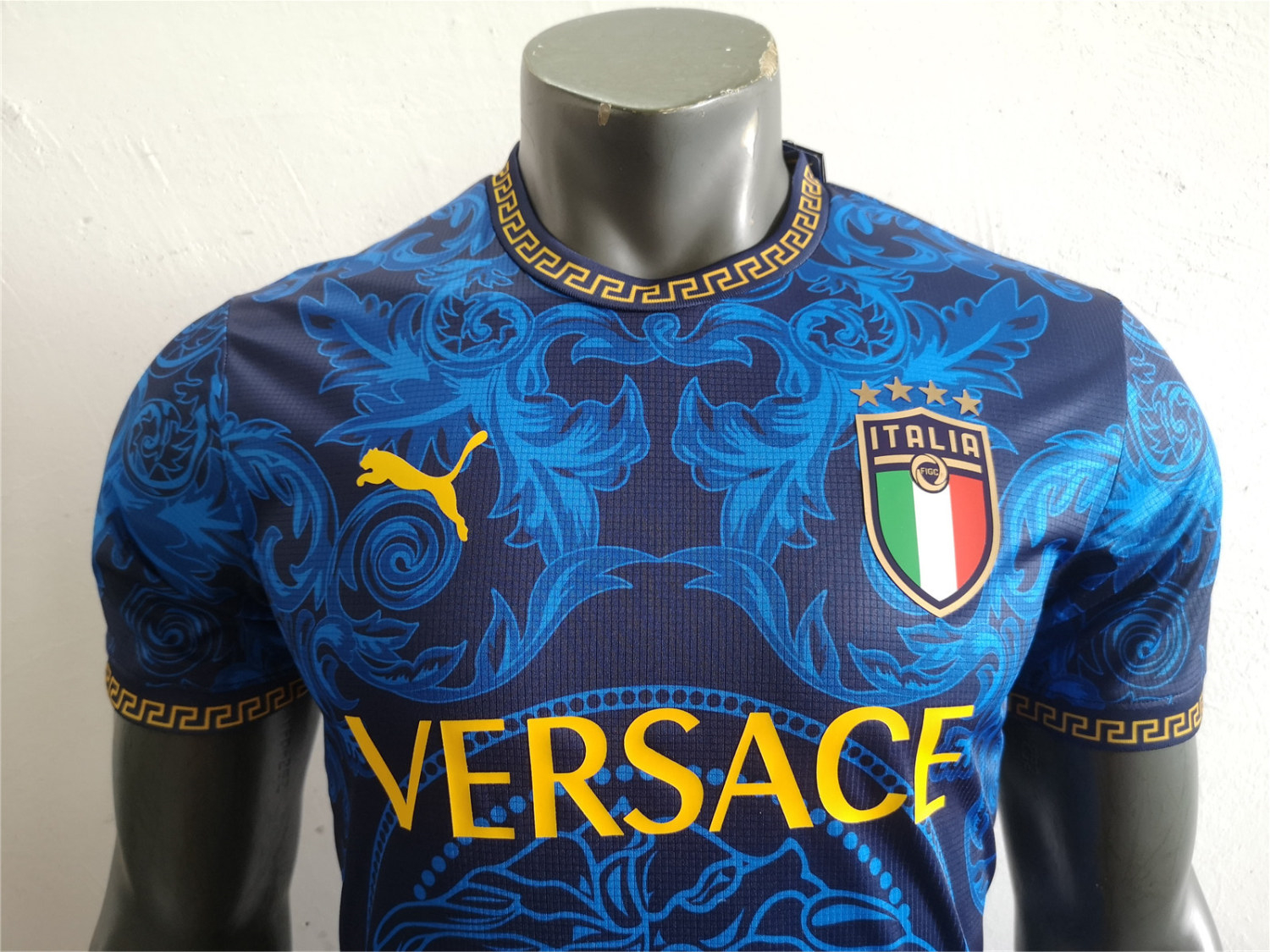 2022 Italy x Versace Special Edition Blue Football Shirt Men's #Match ...