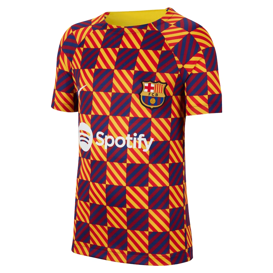 2023-2024 Barcelona Yellow Soccer Training Shirt Men's #Pre-Match